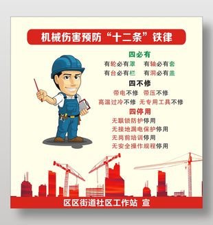 机械伤害预防十二条铁律宣传海报