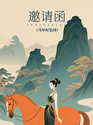 质感国潮风2026马年邀请函设计