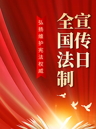高端创意红色全国法制宣传日海报
