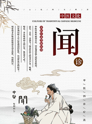 简单创意传统中医疗法之闻诊宣传海报