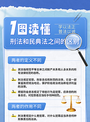 学以法正刑法民典法知识科普宣传海报