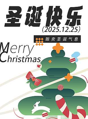 圣诞快乐有钱花随便花节日活动海报