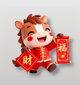 清新可爱创意马年卡通形象