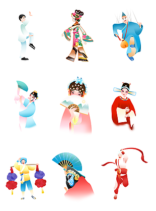 手绘风非遗传统文化人物图片设计