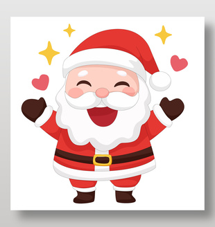 圣诞老人开心大笑卡通节日插画