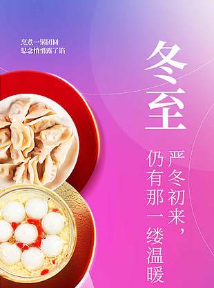 严冬初来中国传统冬至节气海报
