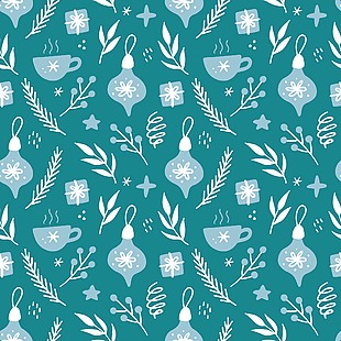 绿色清新文艺印花图案