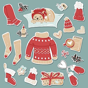 喜庆圣诞服饰装饰圣诞印花图案