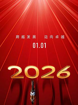 跨越发展迈向卓越元旦节日海报