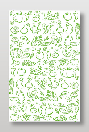 矢量蔬菜水果线图设计
