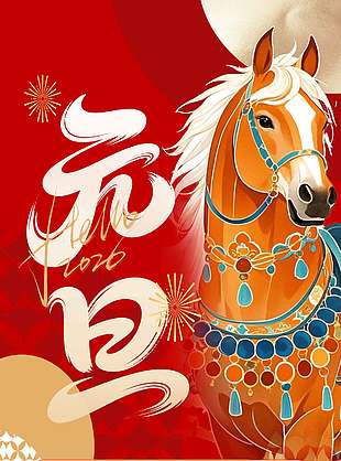 福马贺岁元旦快乐放假通知海报