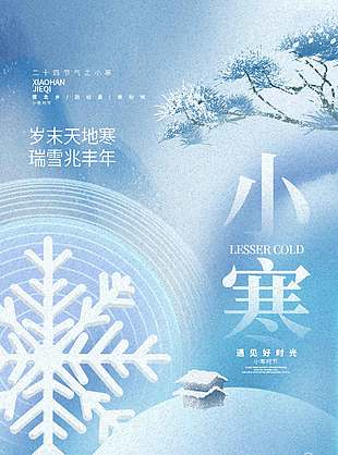 瑞雪兆丰年小寒节气传统节日海报