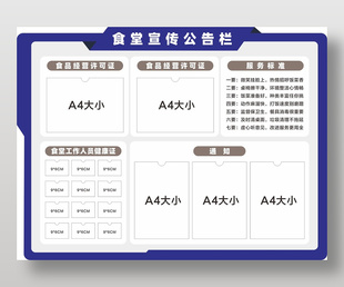 大气简约员工食堂宣传公告栏展板