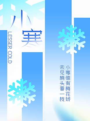 小寒时节梅花娇艳传统节气海报