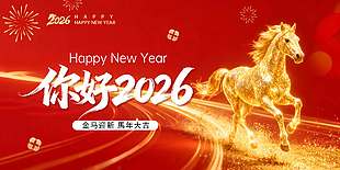 金马迎新马年大吉节日活动展板