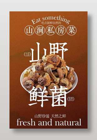 限量供应山野鲜菌美食宣传海报