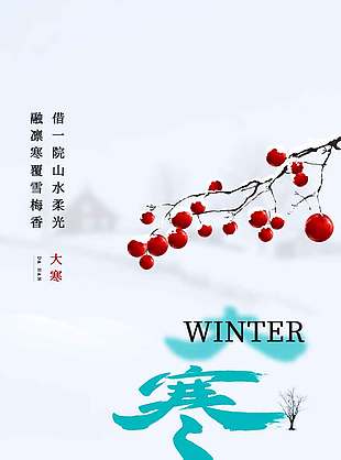 寒尽春来院先知大寒传统节气海报