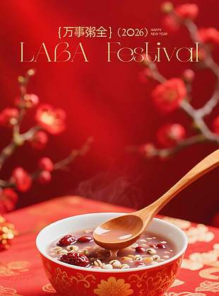 农历腊月初八中国传统节日海报设计