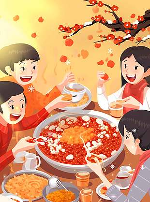 腊八节温喂腊八粥传统节日海报