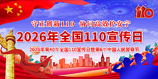 中国人民警察节全国110宣传日展板设计