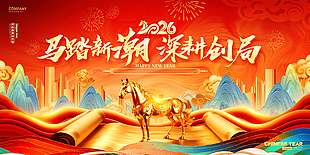 马踏新潮深耕创局年会活动展板