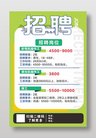 绿色清新企业招聘海报