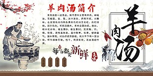 羊肉汤传统美食简介设计