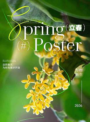 万物新生立春节气摄影风背景长图海报