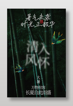 大暑时节万物有容传统节气海报