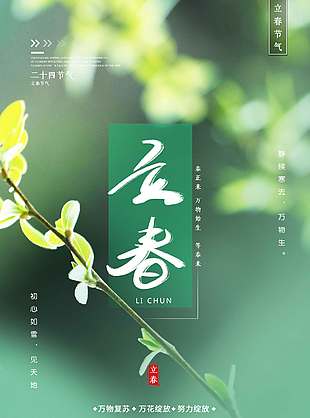 立春时节万物复苏万花绽放节气海报