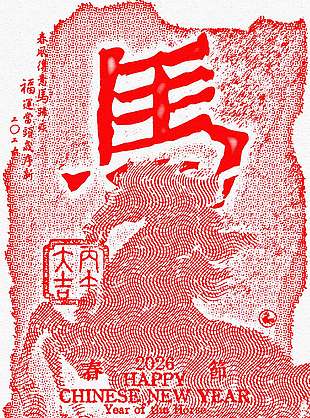 2026丙午马年春节快乐节日海报
