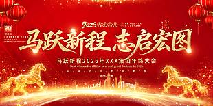 马跃新程志启宏图年会活动展板