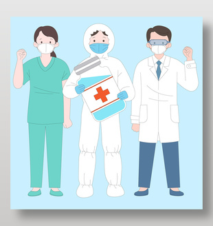 医生穿白大褂防疫医疗健康插画