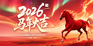 2026马年大吉年会颁奖典礼展板