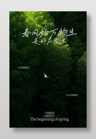 春风始万物生立春时节传统节气海报