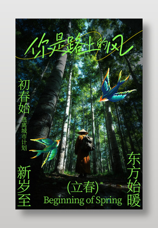 初春始新岁至立春传统节气海报