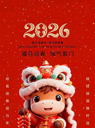 2026福马迎春瑞气盈门节日海报
