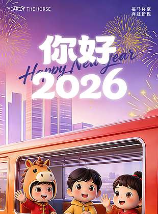 福马将至奔赴新程小年节日海报