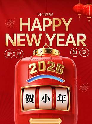 新年未到小年先行传统节日海报