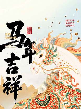 2026马年吉祥福至运来节日海报