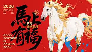 2026马上有福锦绣前程节日展板