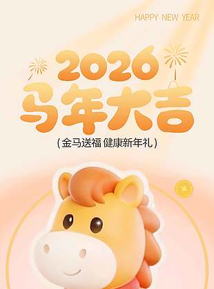 2026金马送福马年大吉节日海报