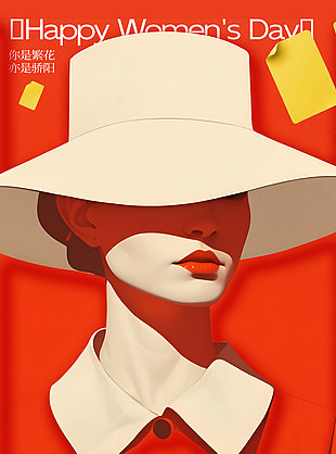 撕掉标签做自己的女王红色个性海报