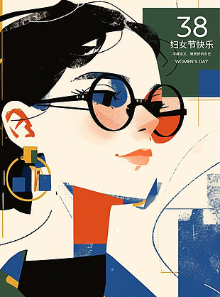 不被定义永远自信妇女节快乐创意海报