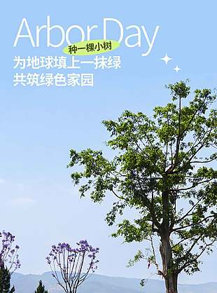 312植树节风景背景摄影海报设计