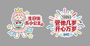 管他几岁开心万岁生日手举牌设计