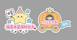 福星小公主按时长大生日手举牌设计