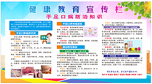 健康教育宣传栏手足口病防治知识展板设计