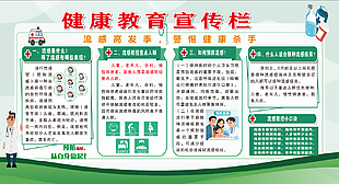 健康教育宣传栏预防流感卫生展板设计