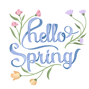 你好春天粉色花卉装饰插画设计